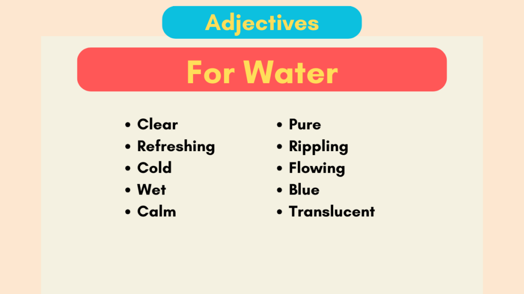 adjectives for water