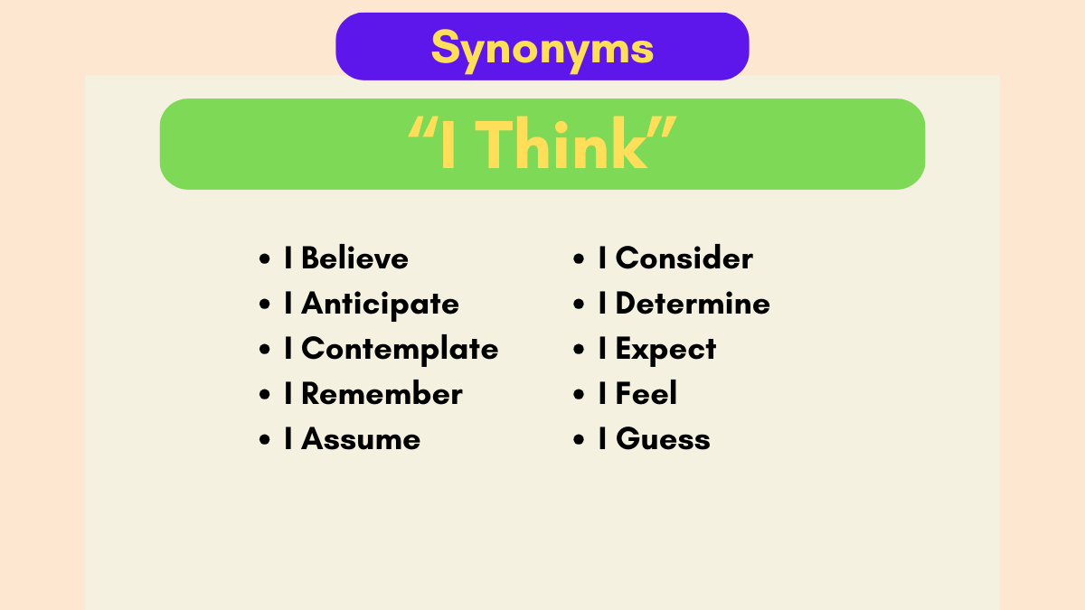 synonyms for i think